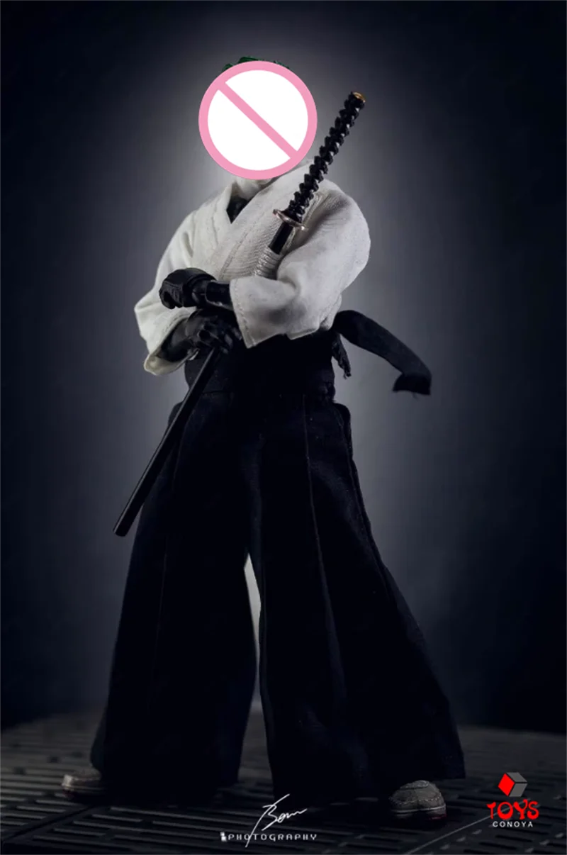 1/12 Men Soldier Japanese Hakama Aikido Kendo Uniform Jacket+Pants Set Samurai Training Costume For 6'' Action Figure Doll