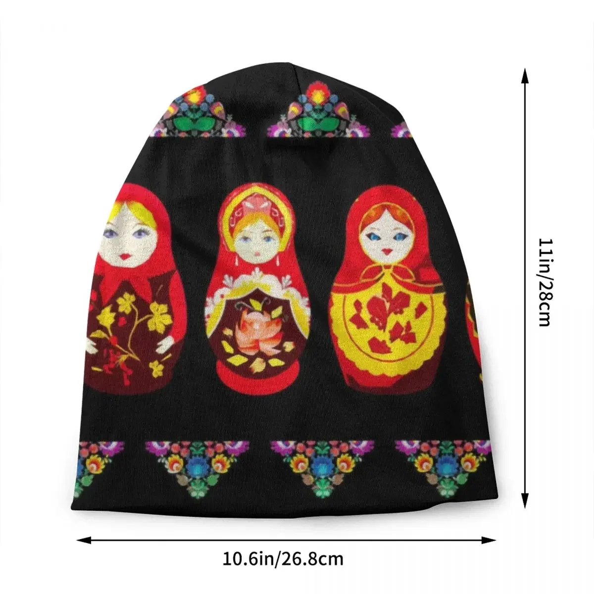 Russian Nesting Doll Matryoshka Bonnet Hats Knitted Hat Autumn Winter Warm Russia Babushka Folk Art Skullies Beanies Caps