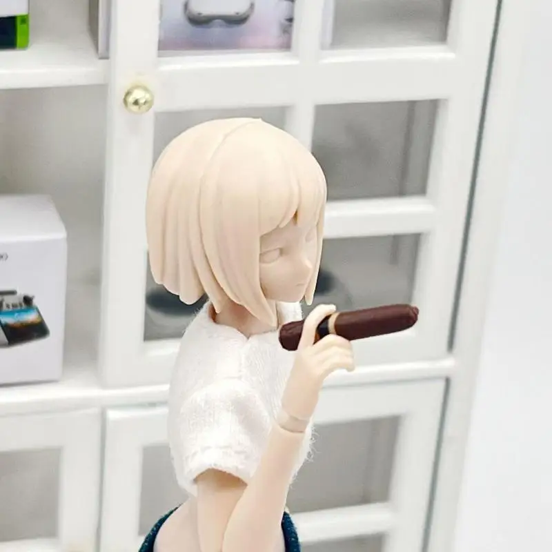 1 Set Mini Cigarette Ornament Pretend Play Toys 1/12 Dollhouse Simulation Cigar Ashtray Kit Model Dolls House Decor Accessories view 5