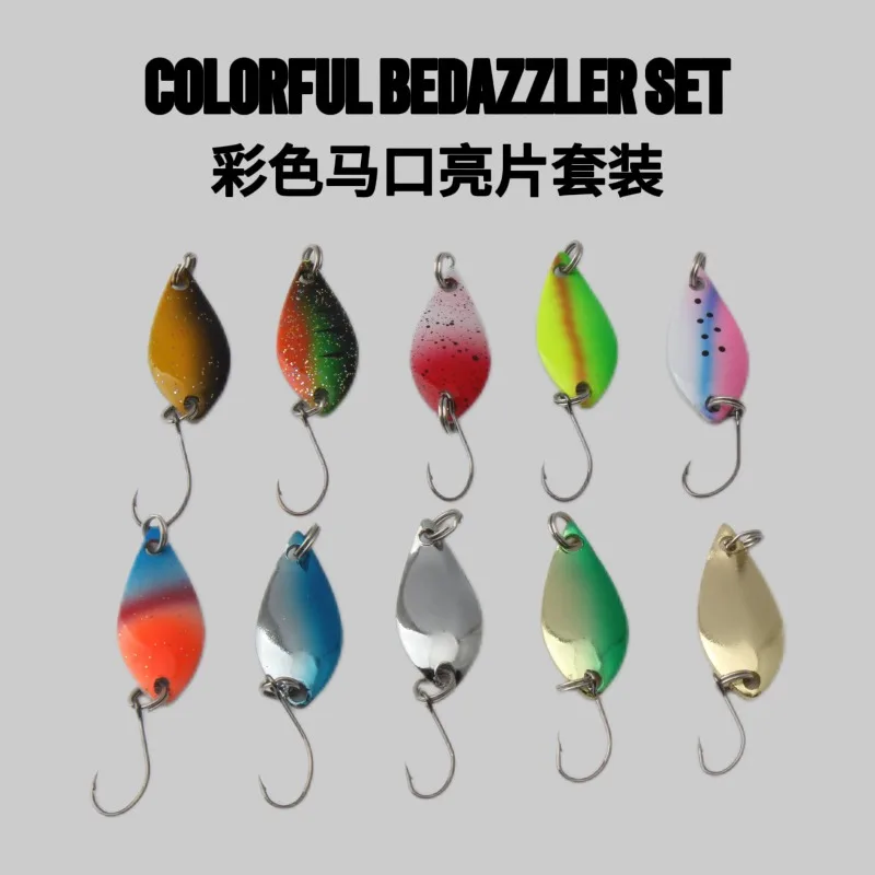 Makou Sequins Cross-border Foreign Trade Hot-selling 10pcs/box Set Spoon-type Sequins Luya Bait Perch Metal Bait