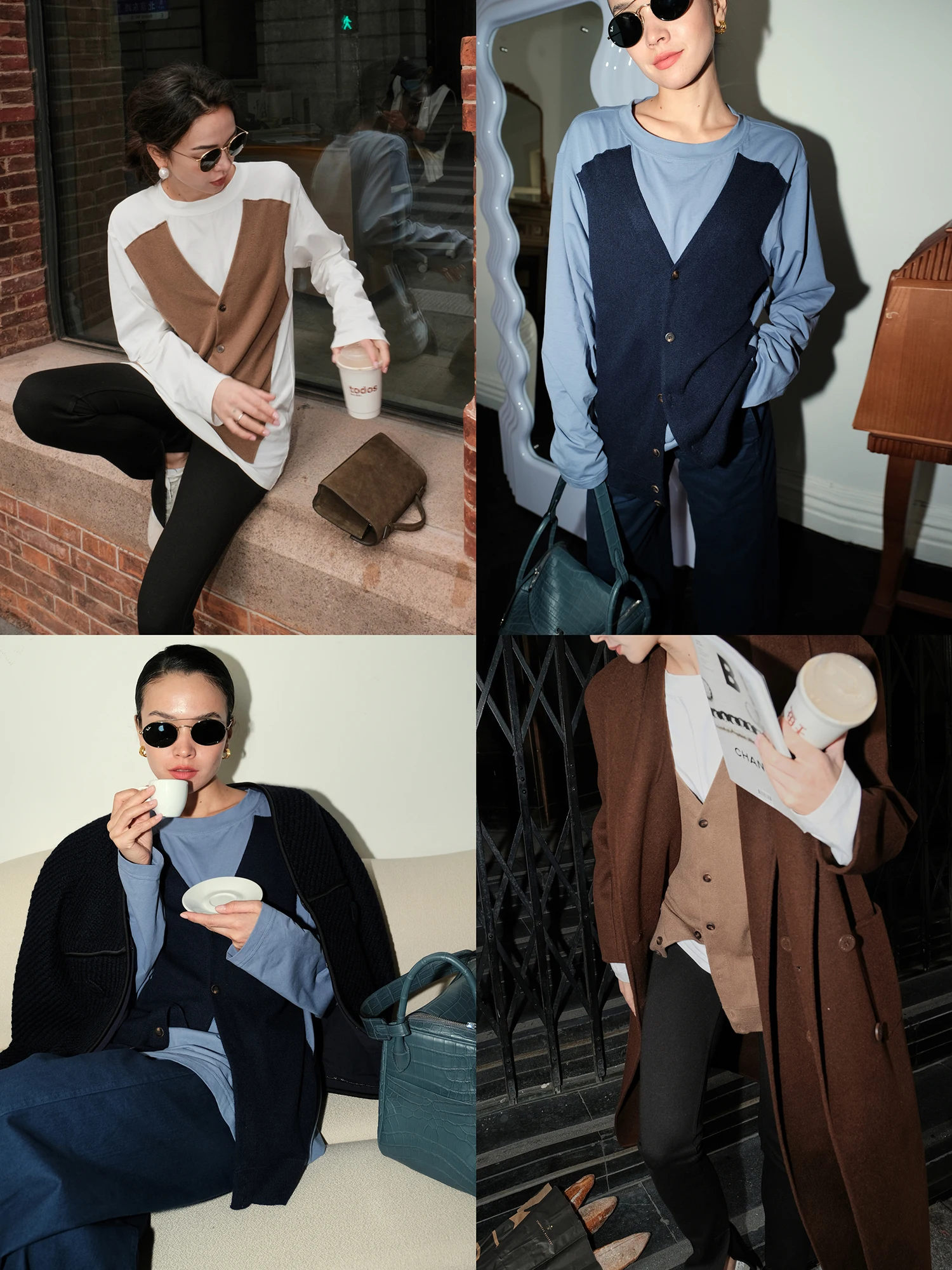 

Универсальный джемпер Betchow из смесовой шерсти и хлопка, 2 цвета, повседневный, элегантный трикотаж, с низким круглым вырезом, длинными рукавами, прямого кроя