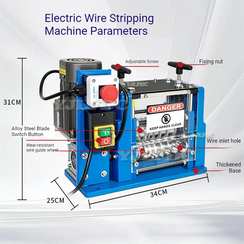 220V/110V Electric Wire Stripping Machine 1-25mm Cable Stripper Copper Peeler For Copper Aluminium Wire Recovery 180W
