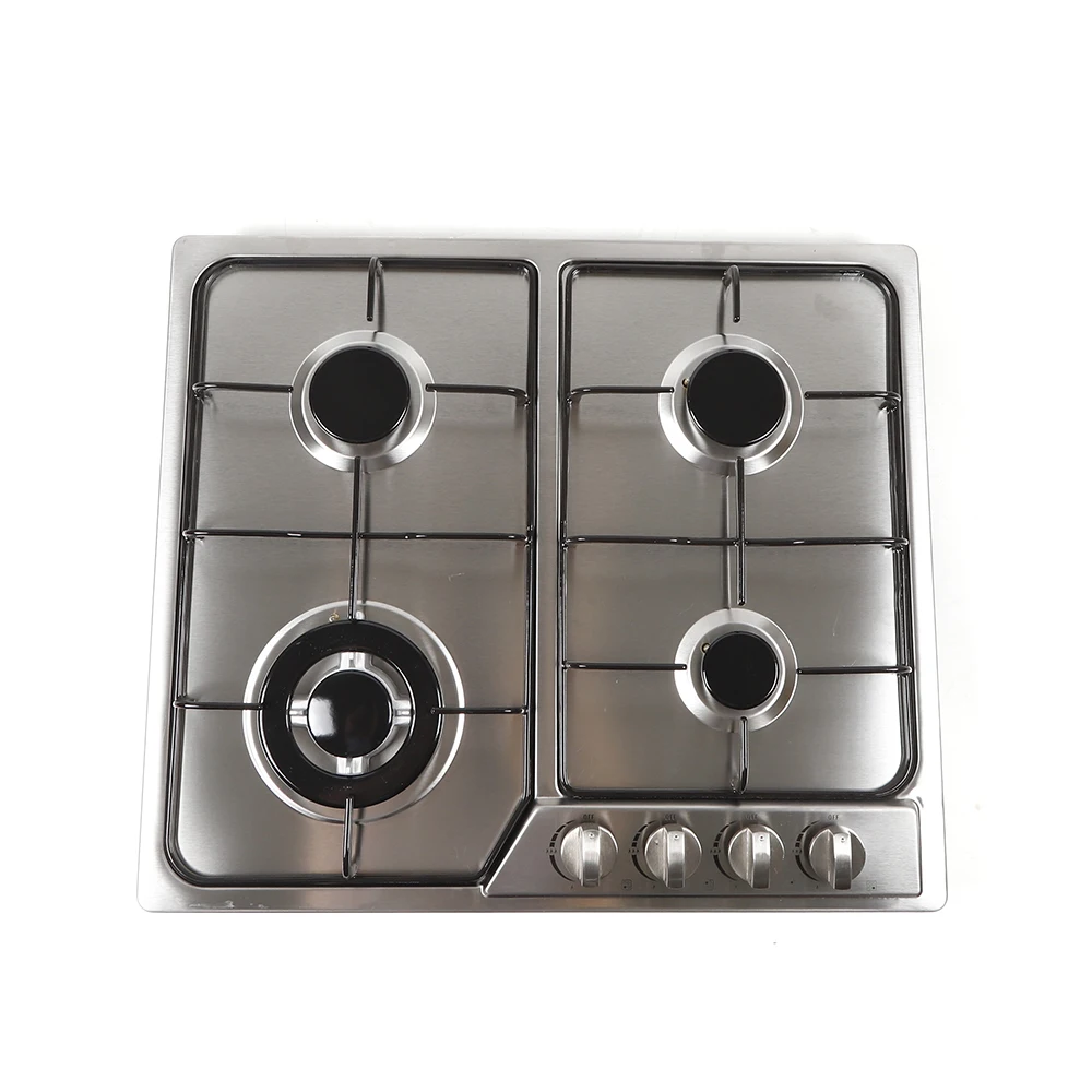 Gas Hob Built-in Burner Safety Valves 580*520mm Burners With A Stainless Steel Surface and Cast Iron Grates Built-in Gas