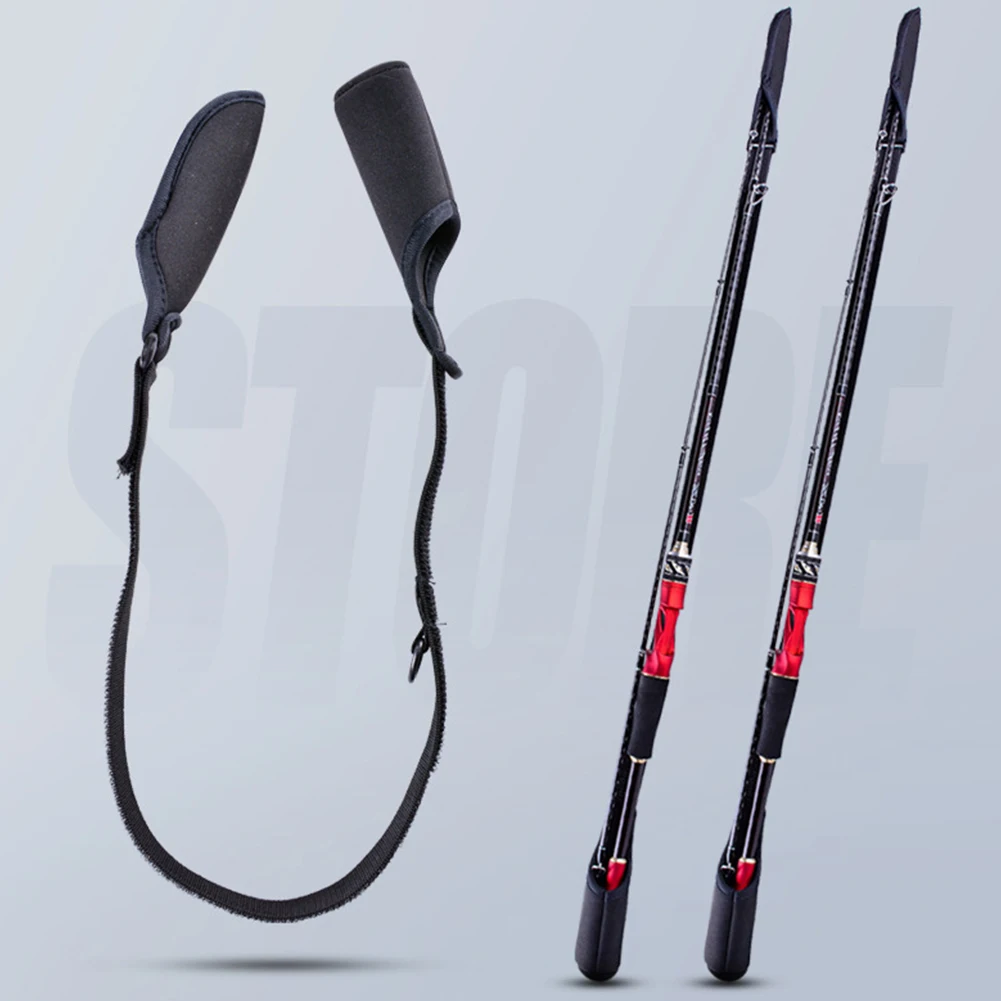 قصبة صيد خشبية حمل حزام مقاومة للاهتراء قضيب حامل حزام تنفس مقاومة للرذاذ مطاطا عدم الانزلاق الصيد أداة الملحقات