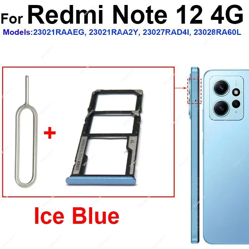 Sim Card Tray For Redmi Note 12 Pro 12 Pro Plus Turbo 4G 5G  Card Reader Holder SIM Card Slot  Replacement Parts