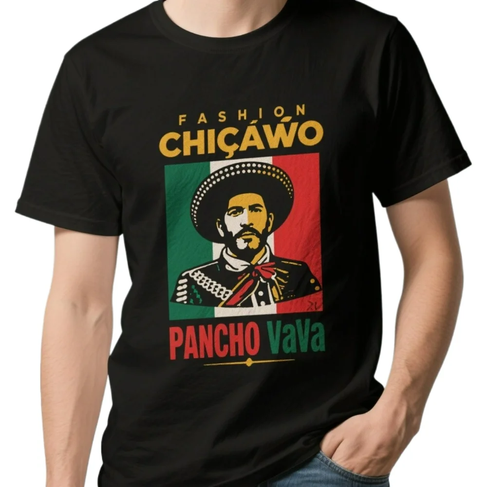 

Fashion Chicano Mexico Pancho Villa T-Shirt. Summer Cotton Short Sleeve O-Neck Men's T Shirt New S-3XL