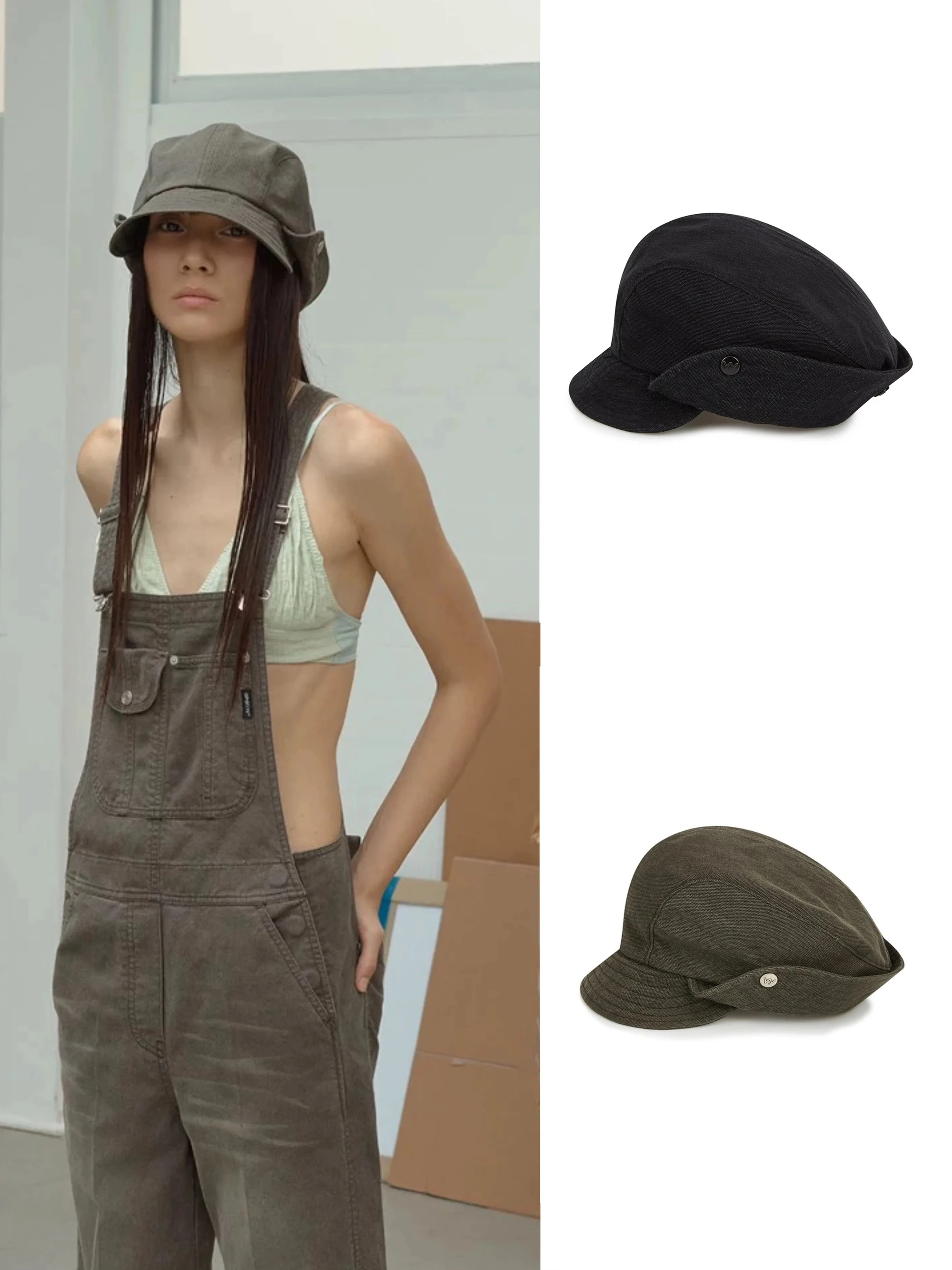 Spring Summer New Style Bucket Beret Hat Fashionable Fisherman Cap Washed  Hat Stylish Cotton Flat Top Unisex Short Brim