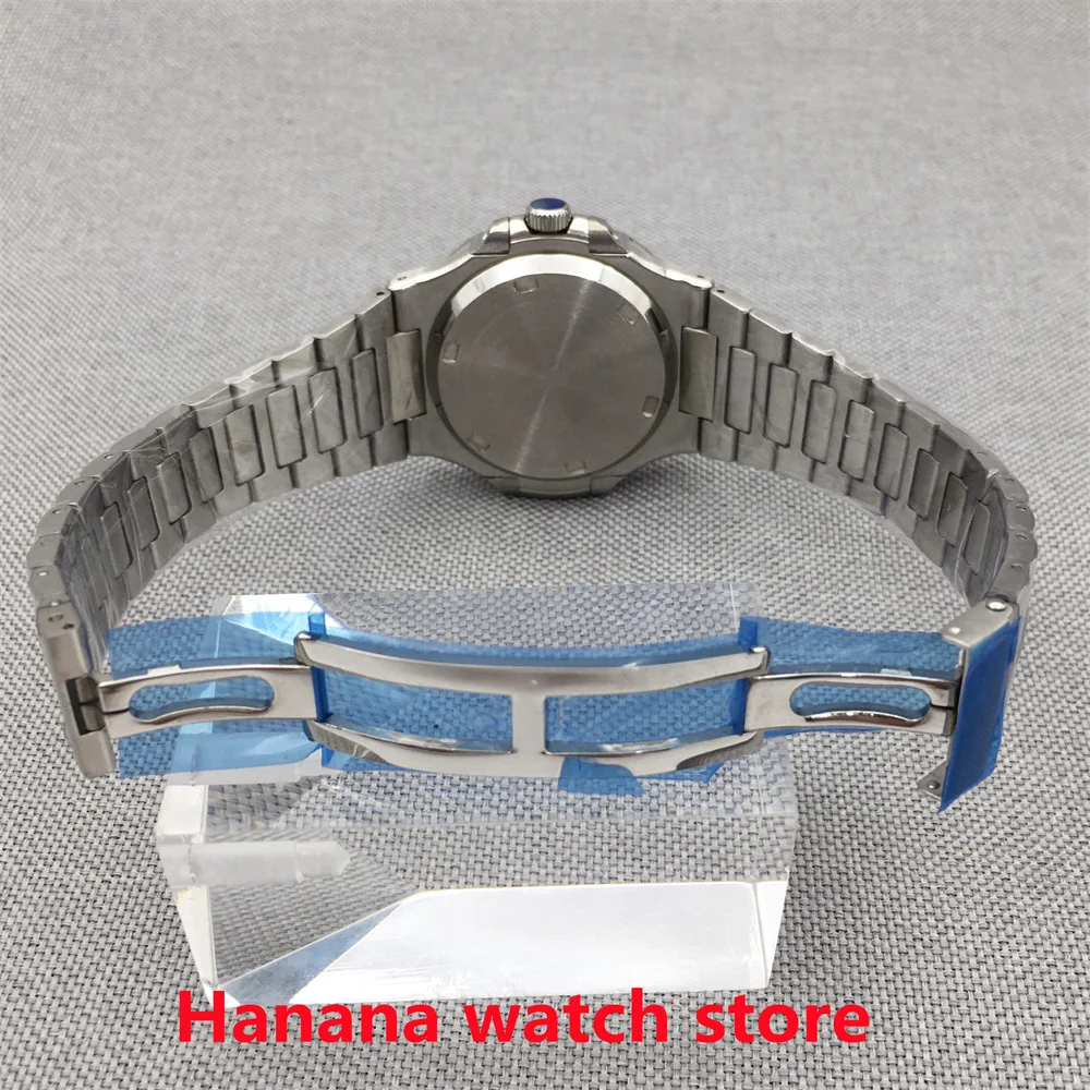 Bliger-男性用防水ステンレススチールウォッチ,自動巻きムーブメント,サファイアガラス,ホワイト,ブラック,グリーンダイヤル,ブレスレット,nh38,40mm, 100m