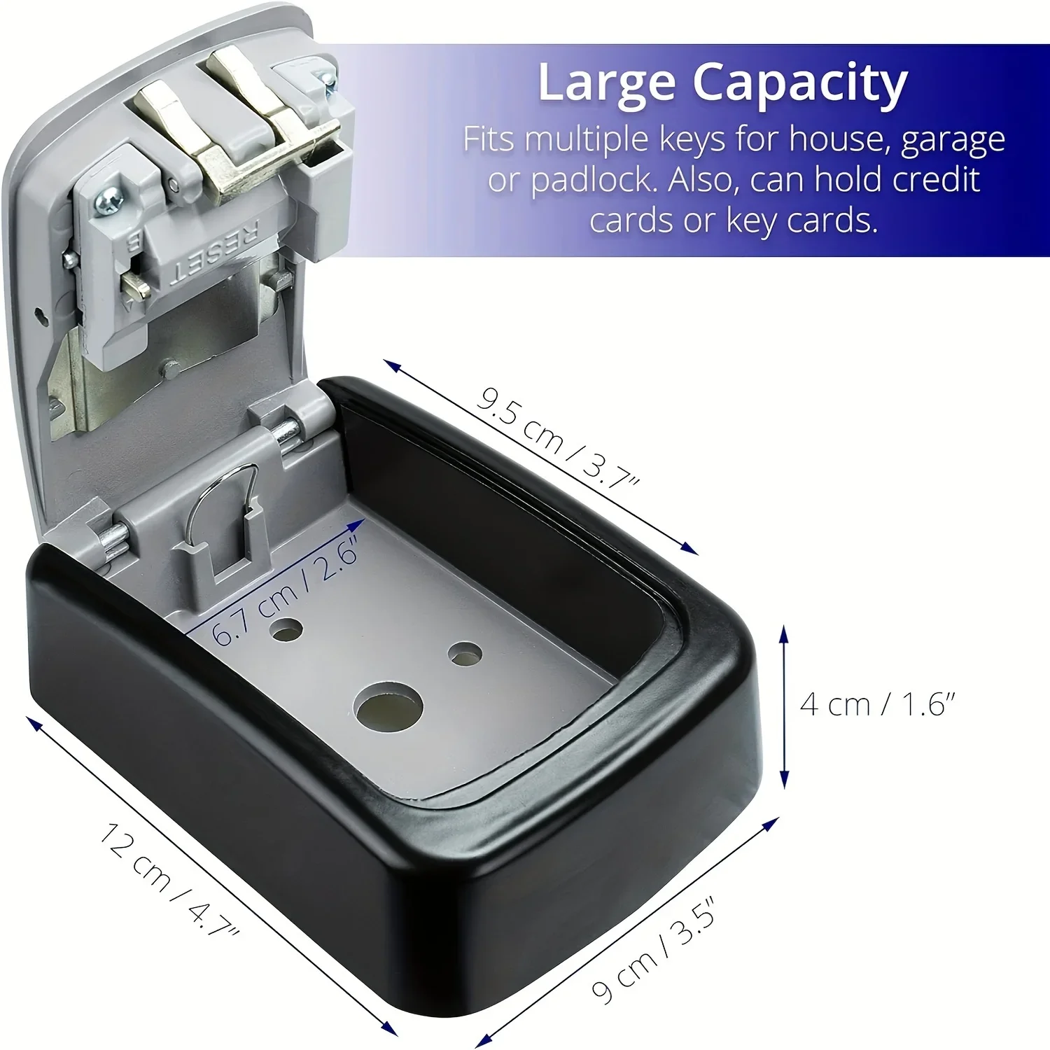 Wall Mount Key Lock Box - Outdoor Key Hider - Waterproof Key Safe - Combination Lockbox for House Keys - Office or Home Use