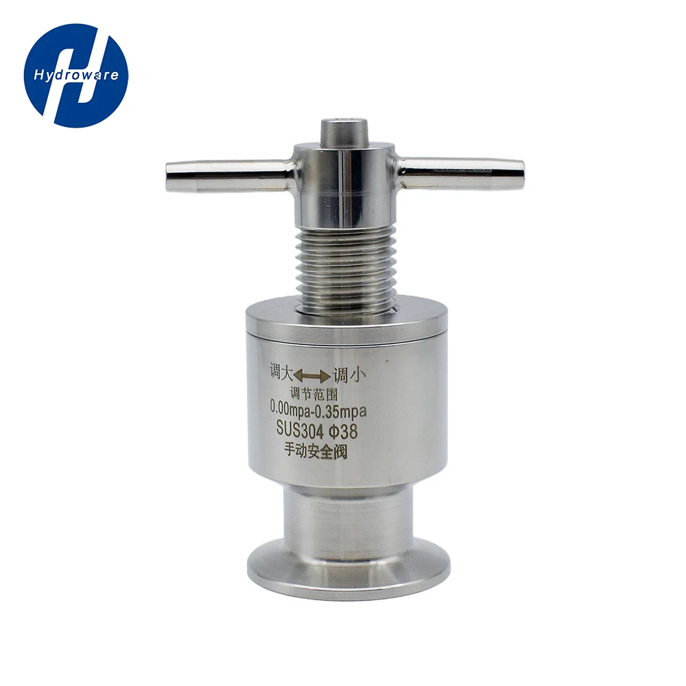 

Pipe OD 50mm SUS304 1.5" Tri Clamp Sanitary Adjustable Pressure Relief Safety Valve 0.5-5Bar Exhaust Vent Valve