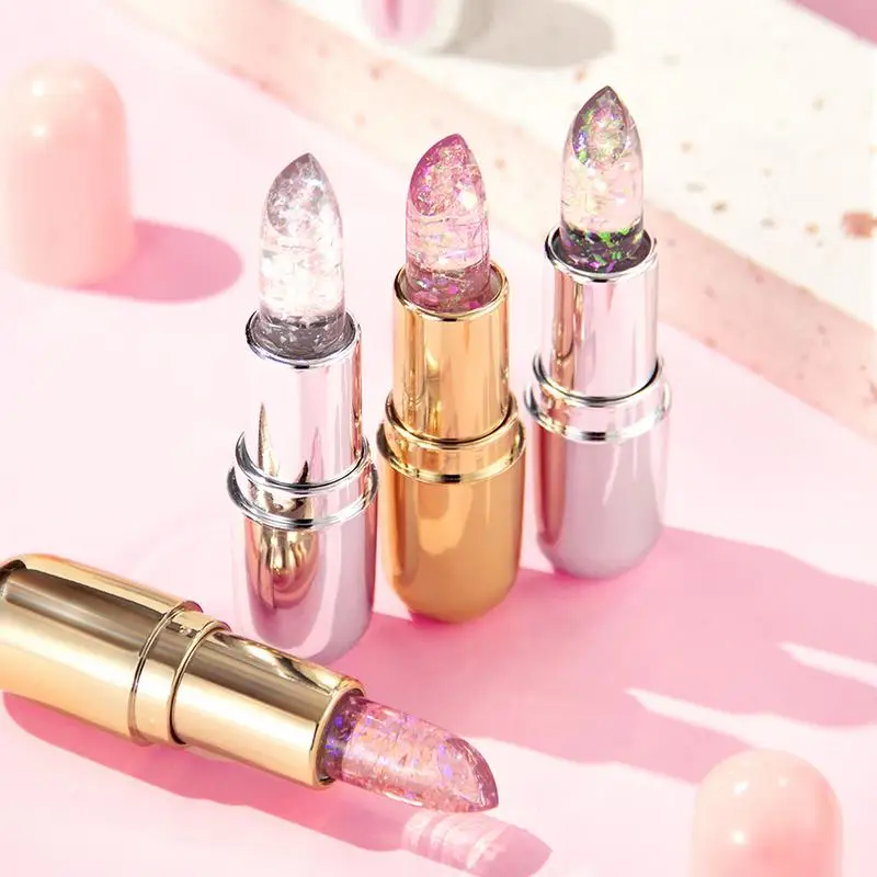 1PC Temperature Color Changing Glitter Lipstick Diamond Shiny Lip Gloss Waterproof Lasting Moisturizing Sexy Lip Makeup