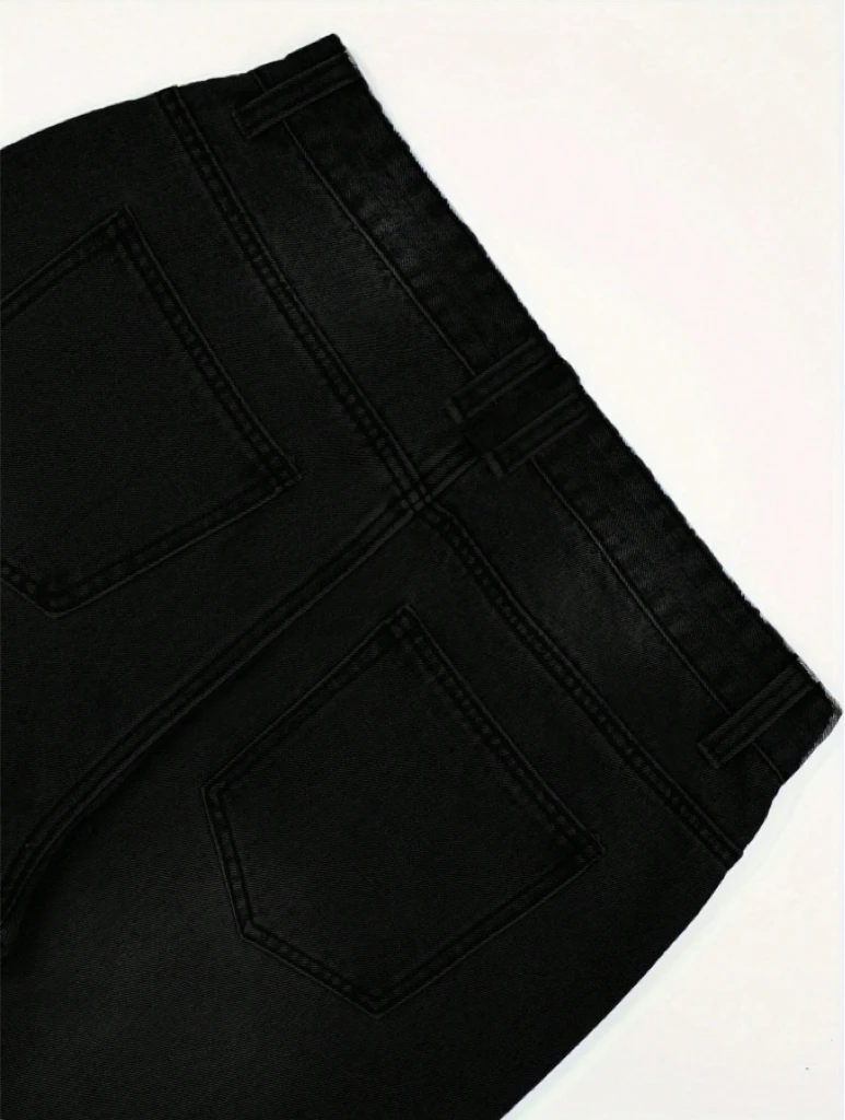 بنطال جينز رجالي فضفاض مناسب، متعدد الاستخدامات وكاجوال لجميع المواسم #5