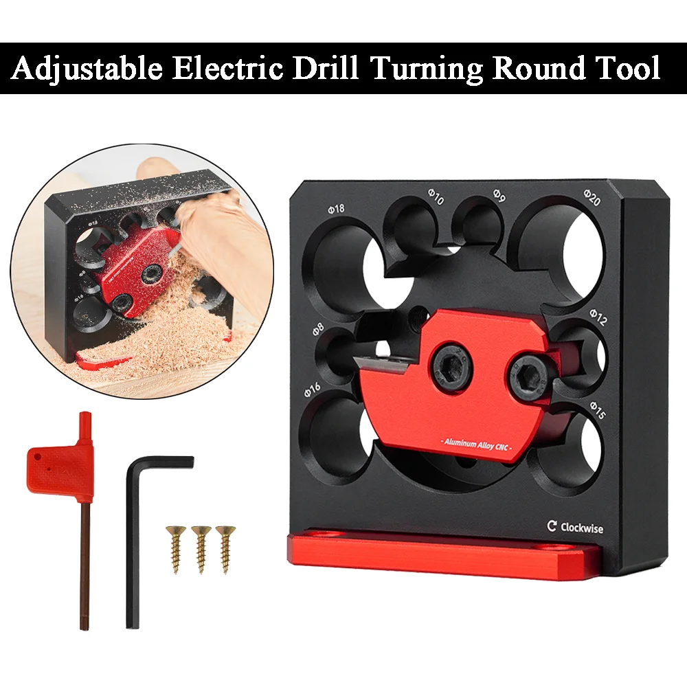 

Adjustable Dowel Maker Jig 8mm-20mm with Carbide Blades Turning Tool Woodworking Electric Drill Milling Dowel Round Rod Tool