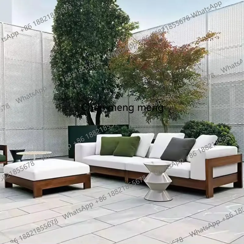 Modern Luxury Hotel Outdoor furniture Set patio sofa wood Outerside Teak garden sofa
