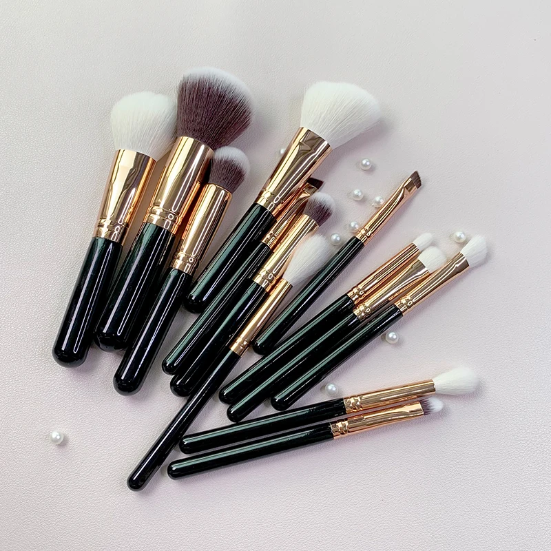 Natur haar Make-up Pinsel komplettes Set 13 Stück erröten Foundation Highlight Pinsel profession elle Make-up-Kit neues Design Mini Reise größe