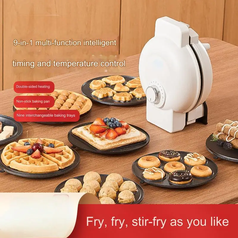 الأوروبي 9 في 1 التحكم في درجة الحرارة المحمولة صناع الساندوتشات محمصة الخبز فرن شواية كهربائية آلة ساندويتشيرا صناع الوافل
