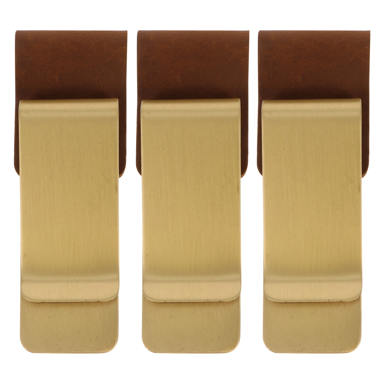 3 個のメモ帳ペンホルダー クリップ付き 本物の牛革合金ペンクランプ 安全な取り外し可能なループ バインダーノートブック鉛筆オーガナイザー用