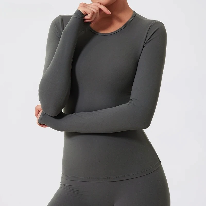 Long Sleeve Yoga Clothes Women Casual T-shirt High Stretch Gym Top Women Quick-Dry Sportswear Fitness Shirts Female