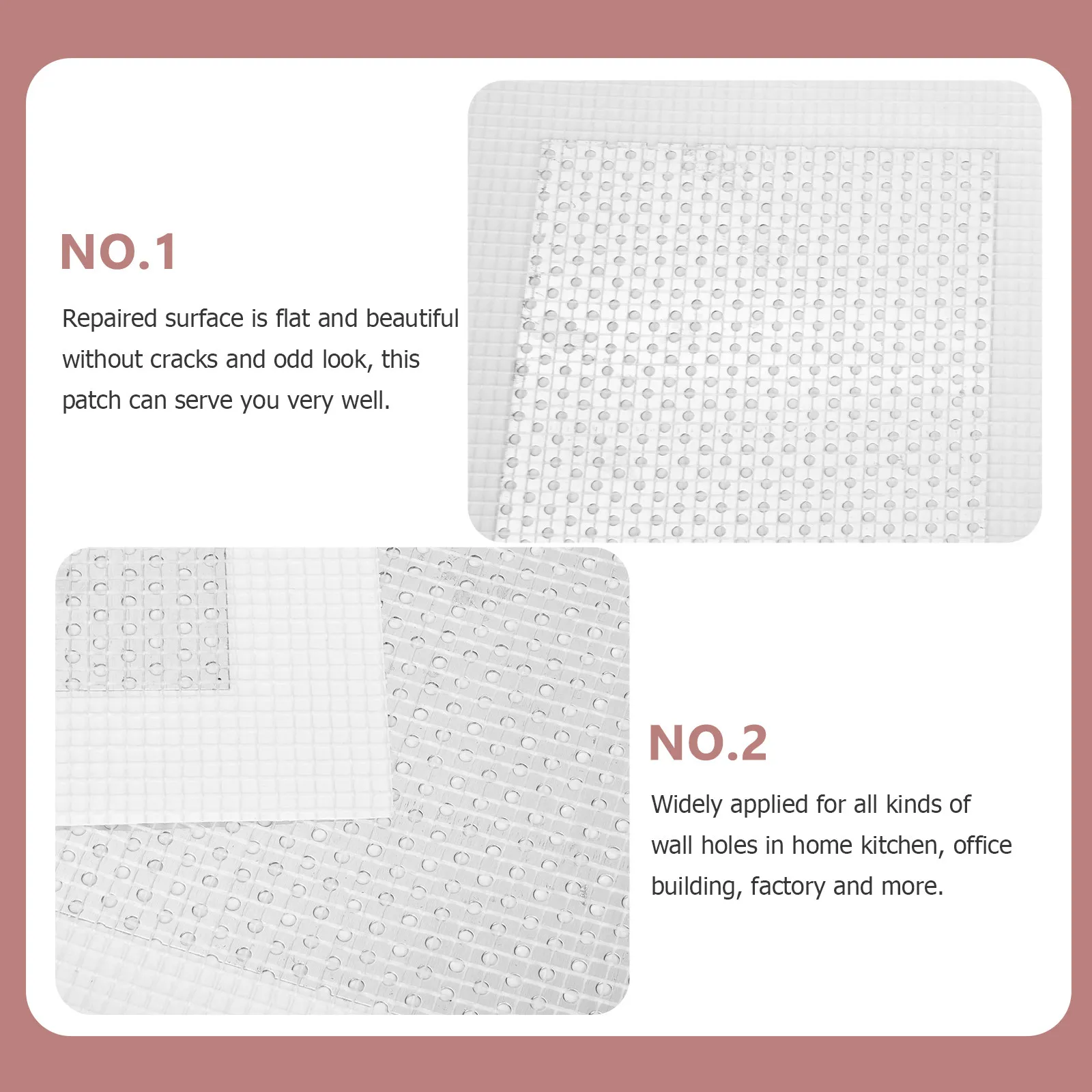 12Pcs Fiberglass Wall Repair Patches Drywall Patch Kit Self Adhesive Strong Bond for Smooth Crack Free Wall Hole Restoration