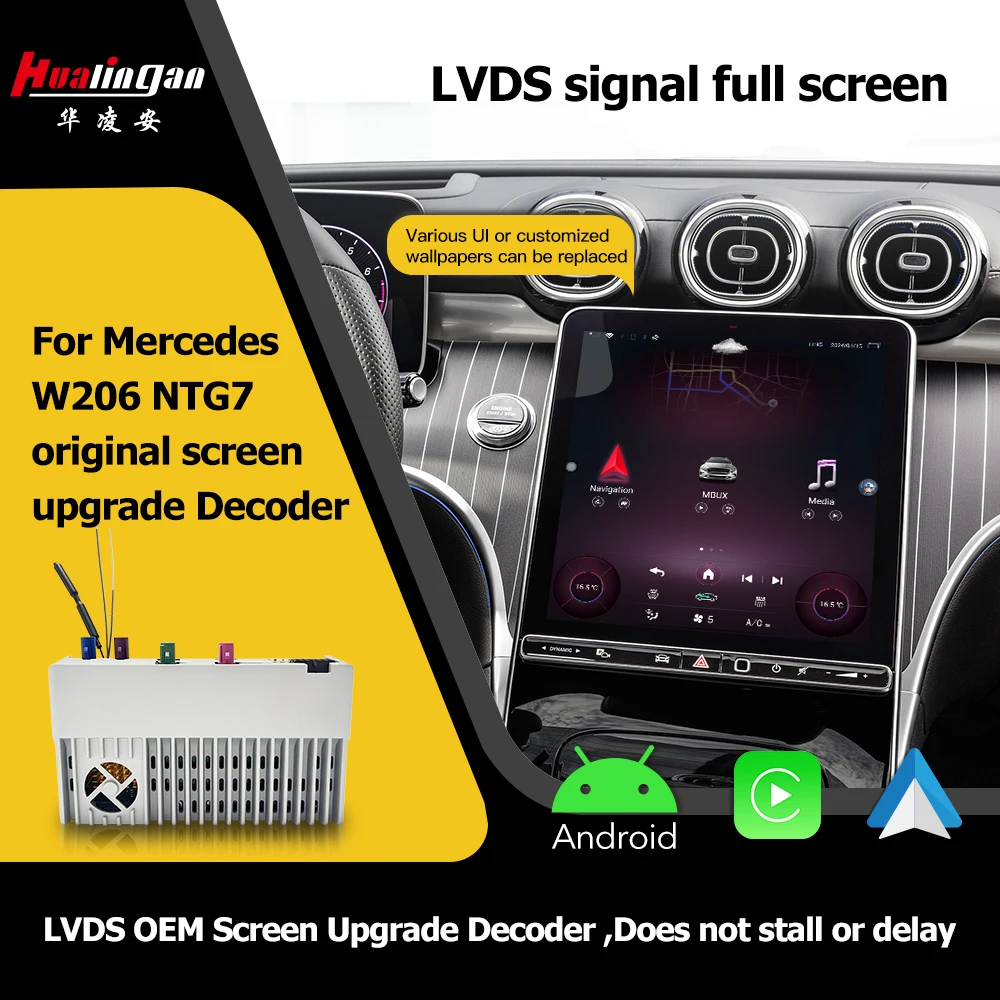 Hualingan android13 8 + 128GB CarPlay adapter for Mercedes-Benz C W206 ntg7.0 car screen Android Auto interface YouTube TikTok