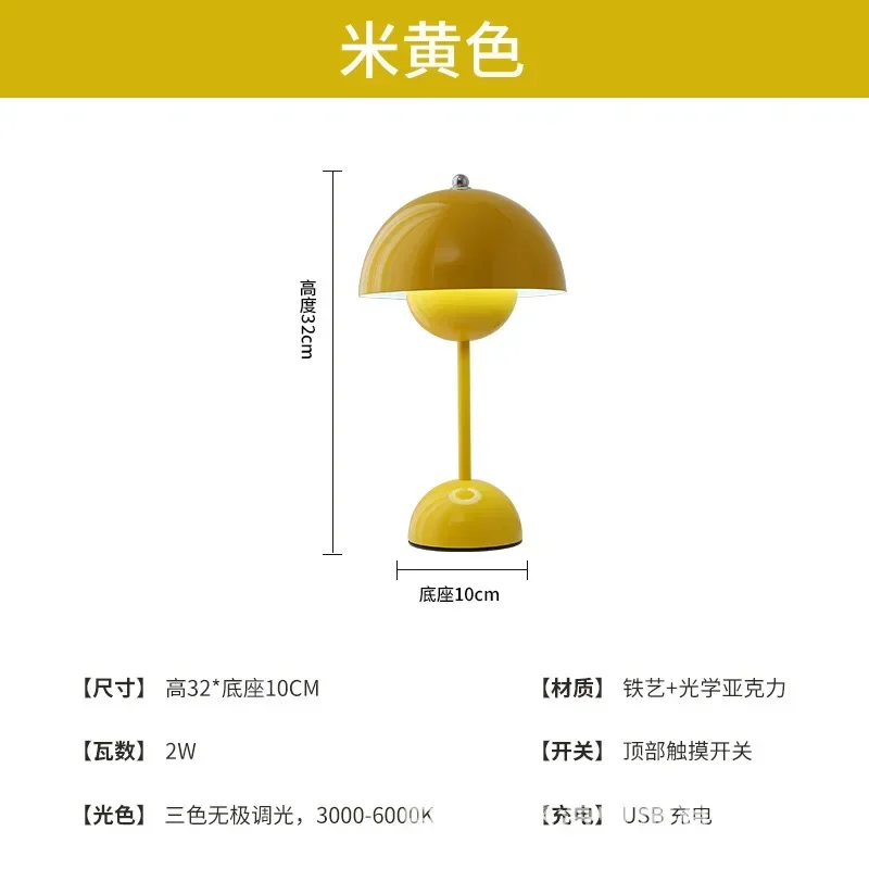 

Датская настольная лампа с большим плафоном, прикроватная лампа для девочек, высококачественная декоративная лампа для спальни, креативная атмосферная лампа для кемпинга
