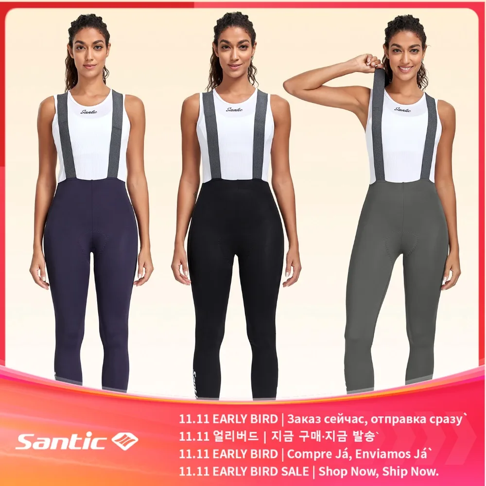 Santic Women Cycling Pants for Spring and Autumn Road Cycling Quick Drying Breathable Cycling Bib Long Pants TL25C04283