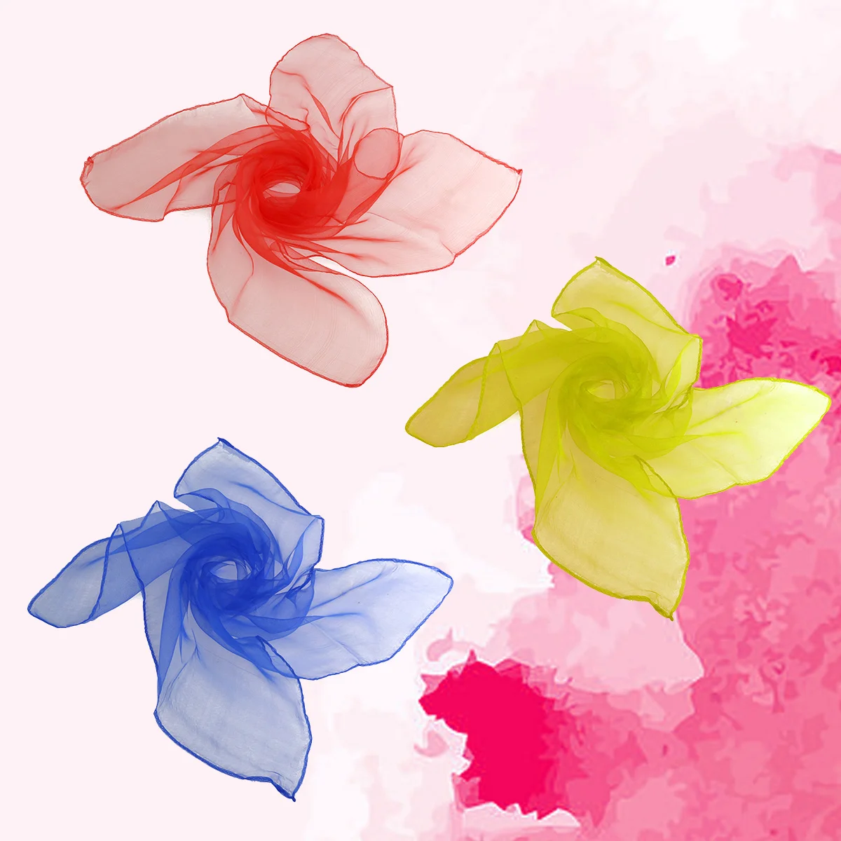 الرقص شعوذة الأوشحة 60x60 سنتيمتر 12 قطعة البوليستر هيم مربع إيقاع الأداء وشاح مجموعة مع ألوان مختلطة نابضة بالحياة #4