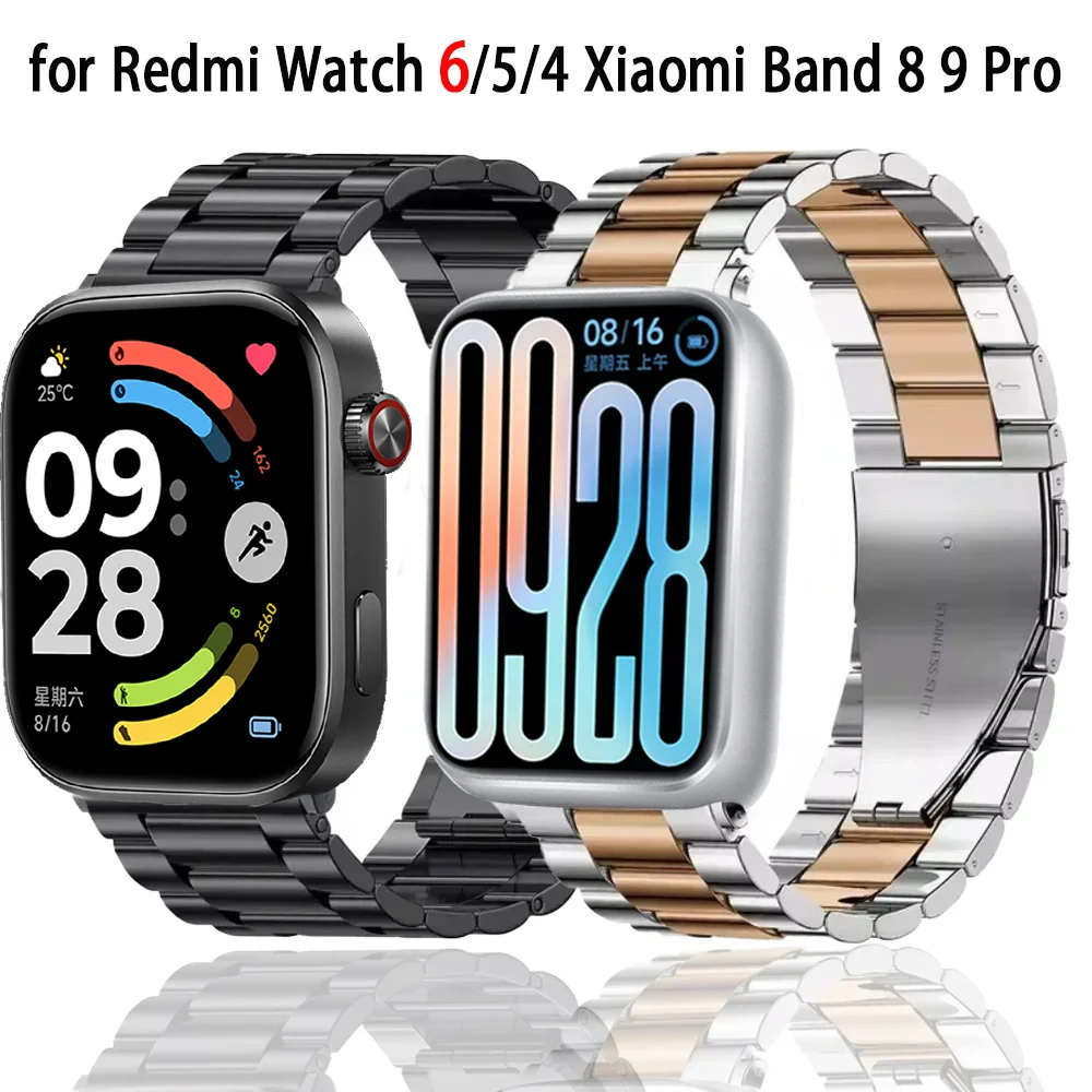 �y�Z�[�����z���^���X�g���b�v Redmi Watch 6/5/4 �p ���K�ȃX�e�����X�X�`�[���u���X���b�g �E�H�b�`�o���h Xiaomi Band 9 Pro/8 Pro �R���A�x���g �A�N�Z�T���[