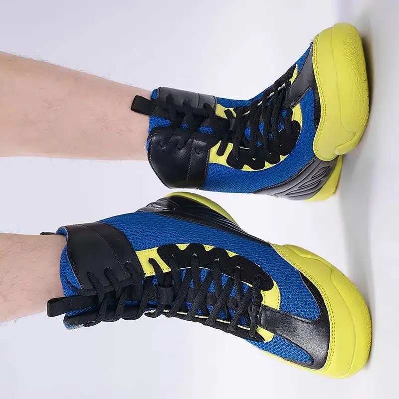 Professional Wrestling Sneakers for Men Breathable Boxing Sneakers Men Non-Slip Men Fighting Shoes High Top Gym Training Shoe