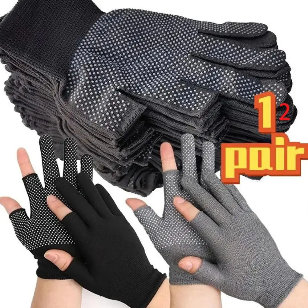 

12 Pairs Elastic Anti-slip Riding Gloves Touchscreen Breathable Motorcycle Mitten Lightweight Thin Sport Gloves Men Women