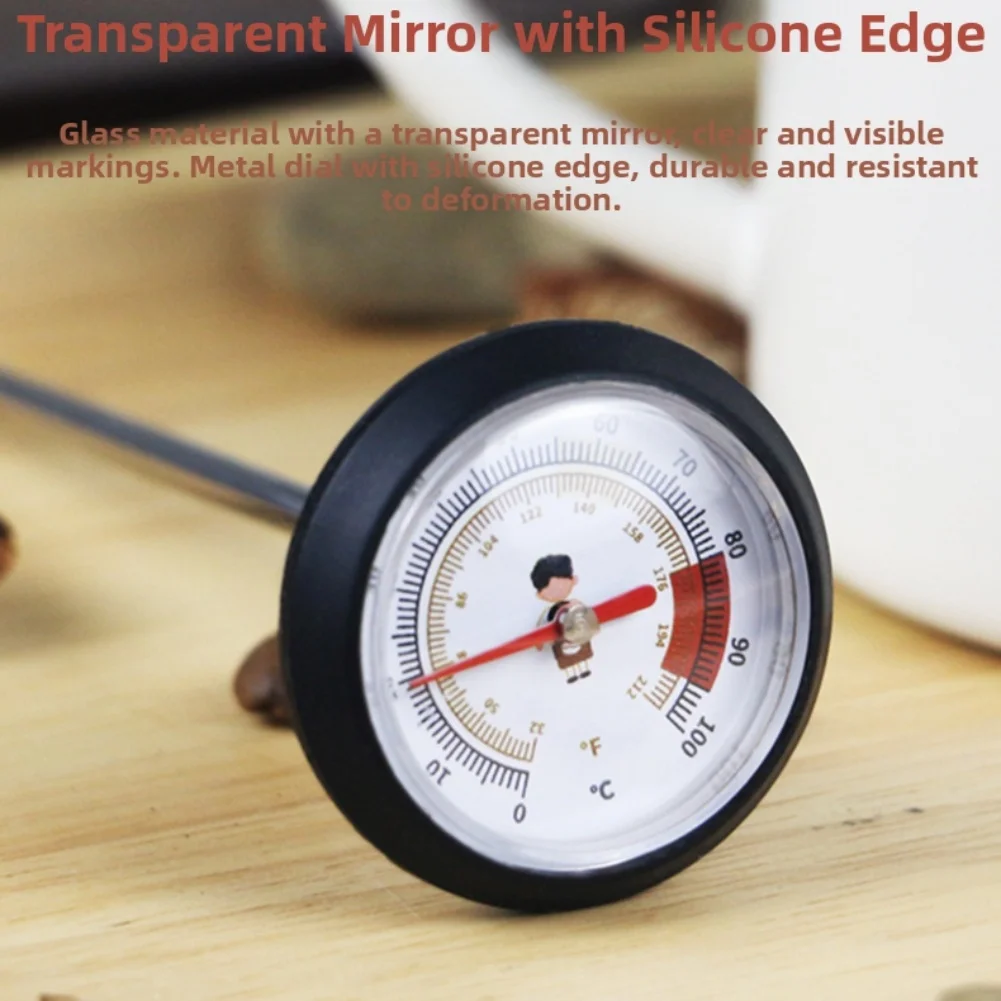 Stainless Steel Coffee Temperature Meter Probe Milk Frothing Jug Coffee Pot Thermometer Cafe Kitchen Measuring Tools