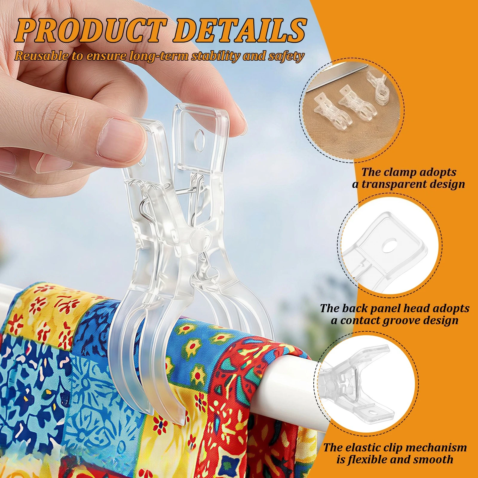 5/20Pc Non-slip Balloon Arch Clip Transparent Plastic Multipurpose Spring Clamp Durable Windproof Clips Balloon Photography Deco image 3