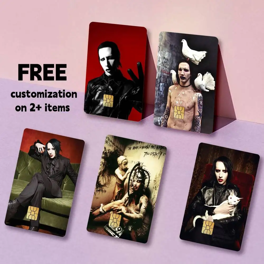 Shock Rock M-Marilyn MansonS Card Stickers for Bank Access Protective Waterproof Film Cover Sticker Gift