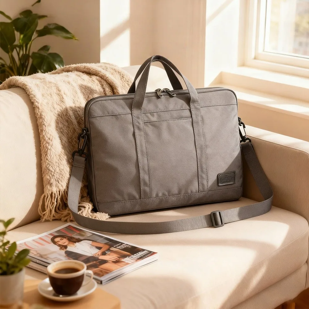 

Модная сумка для ноутбука большой вместимости, тонкий дизайн с одной лямкой, простая деловая сумка для ноутбука, ударопрочная и водонепроницаемая.