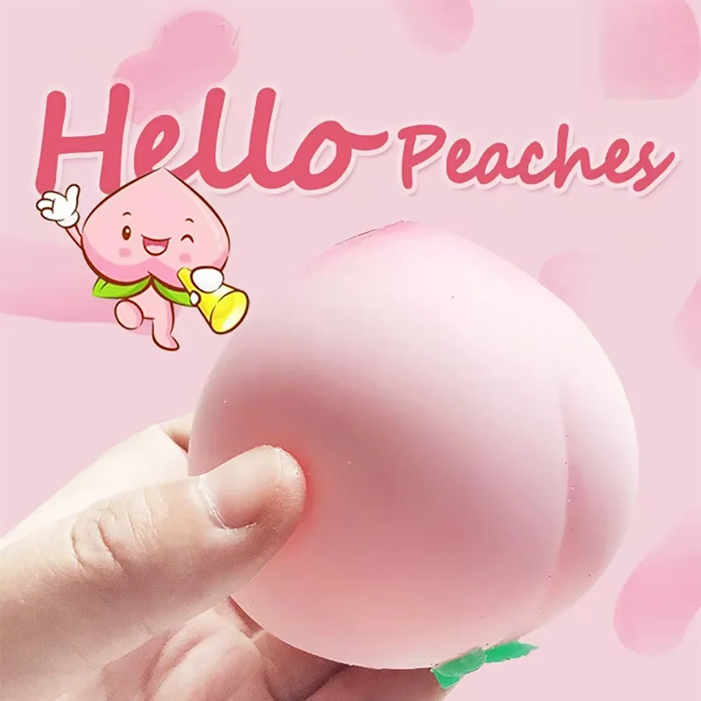1pc Simulation Random Style Peach Soft Pinch Relieves Daily Stress And Tension Quickly Rebounds Food Decoration Children's Toy.