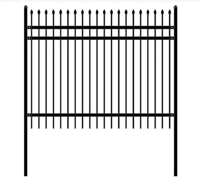 Popular Design News Picket Fence Top Steel Fence Panel Outdoor Security and Privacy Metal Garden Fence