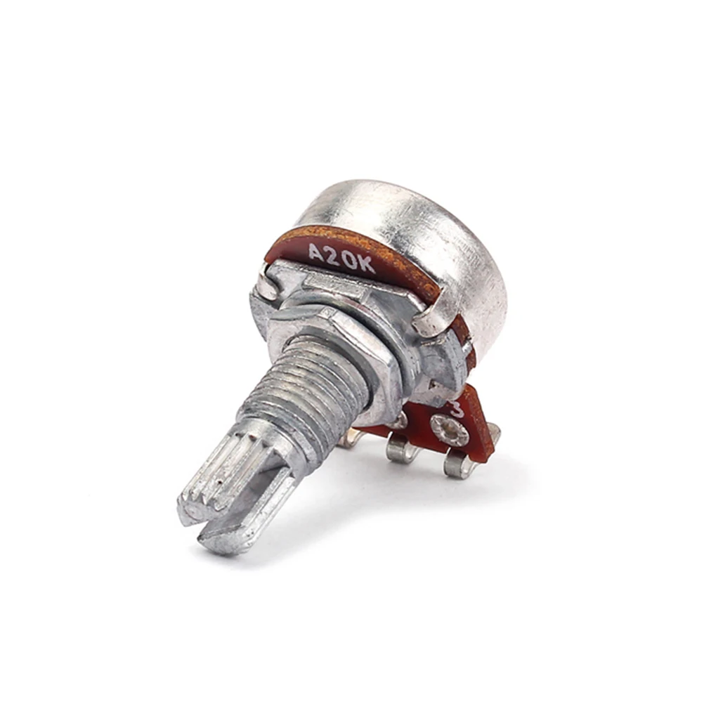 

20K Audio Potentiometer Guitar Volume Control A20K Solder Lugs Tone Split Shaft 18Mm Mini Potentiometer Instrument