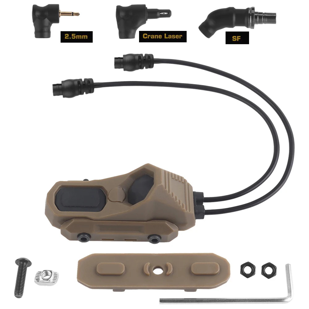 

Tactical AXON Remote Double Wire Switch AR15 Airsoft Flashlight In-Line Dual Pressure Switch with 2.5mm/SF/Crane Laser 3pcs Plug