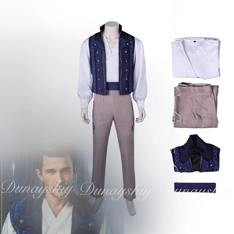 

Wicked: Part One Fiyero Prince Косплей Фильм Синяя Короткая Куртка Белая Рубашка Хэллоуин Полный Костюм