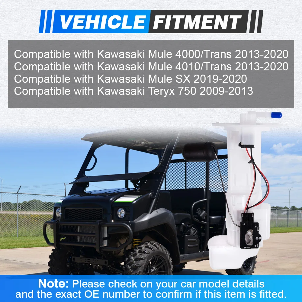

Fuel Pump Assembly 49040-0718 49040-0716 For Kawasaki Mule 4000 4010/Trans 2013-2020 Mule SX 2019-2020 Teryx 750 2009-2013