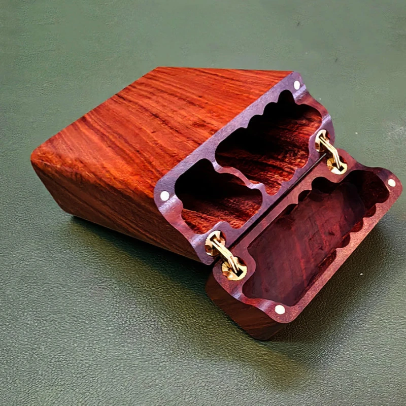 Flip Cover Hollowed-out Solid Wood Mukula 20 Pcs Thick Large Support a Piece of Wood Smoking Box