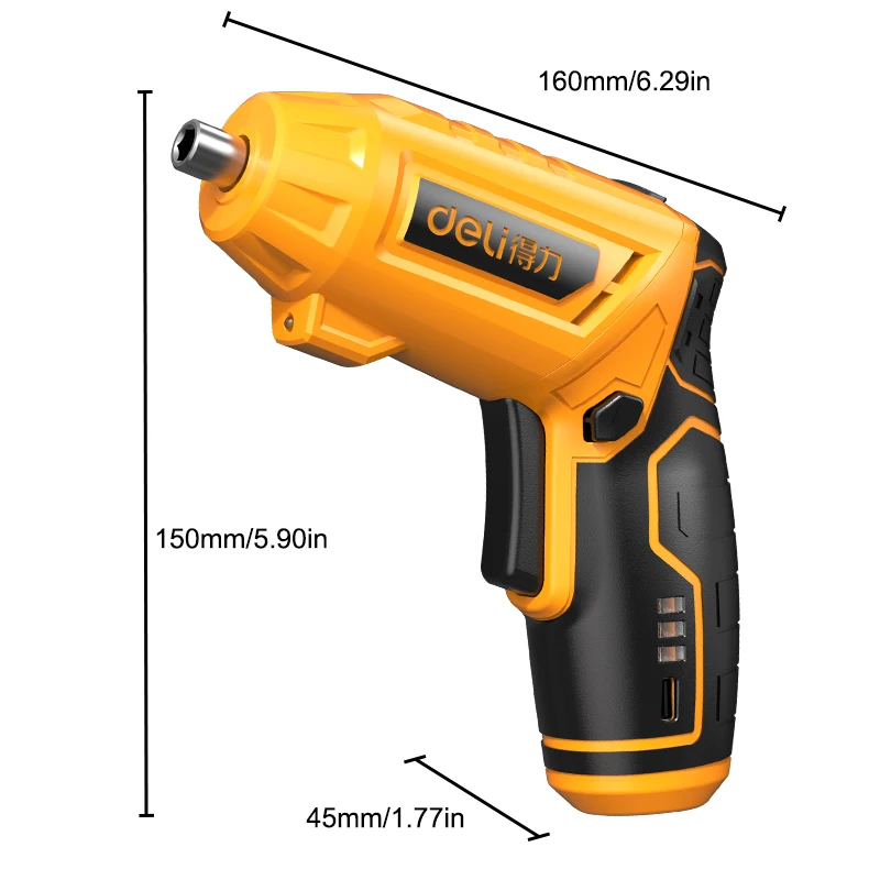 3N.M Cordless Electric Screwdriver - Converts Between Pistol & In-Line Grip, Forward/Reverse, for Flexible DIY & Home