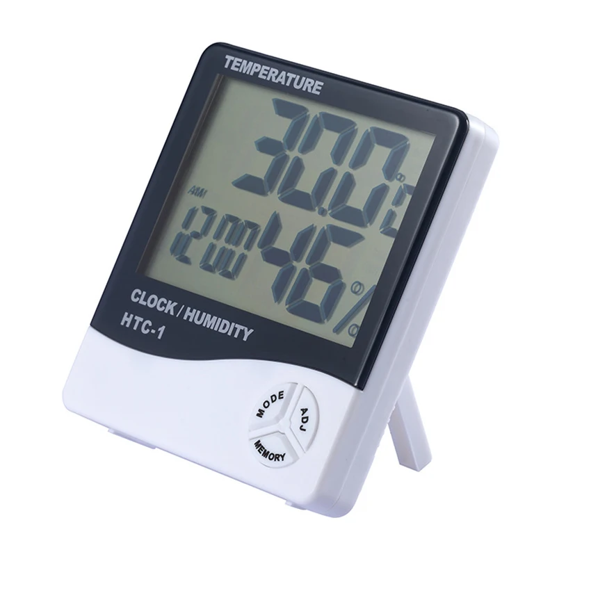 LCD Electronic Digital Temperature Sensor Humidity Meter Backlight Thermometer Hygrometer Gauge Indoor Weather Station Clock