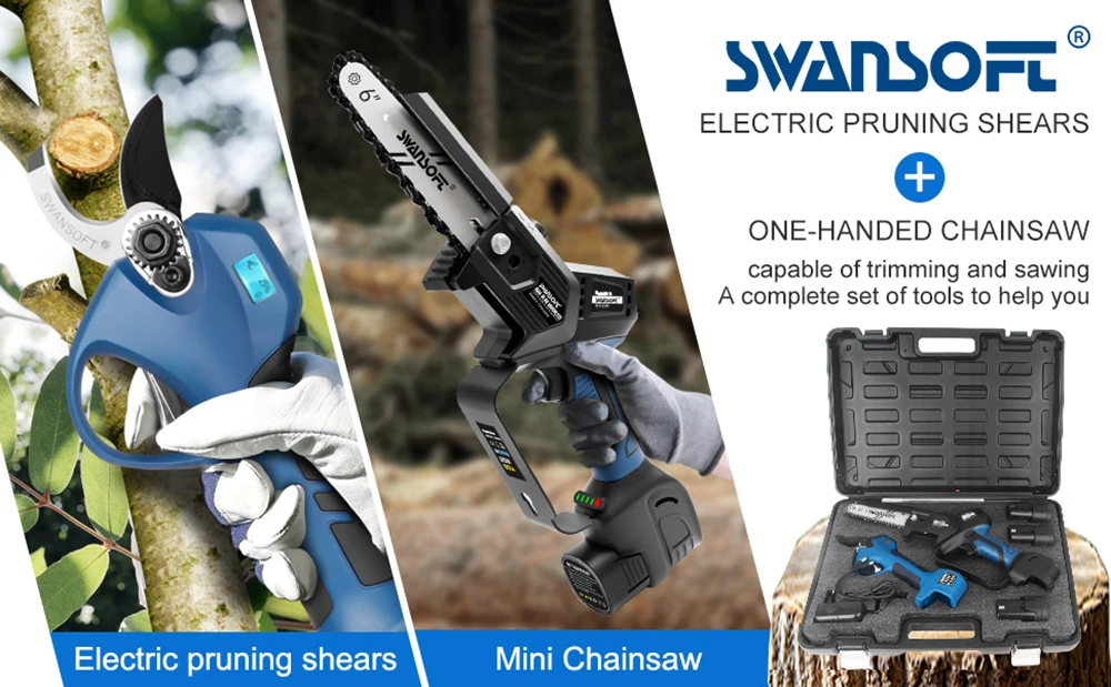 Chain saw CS-1S and Pru28 kit 28mm LED screen progressive anti shearing hand electric pruning cutter fruit tree pruning cutter