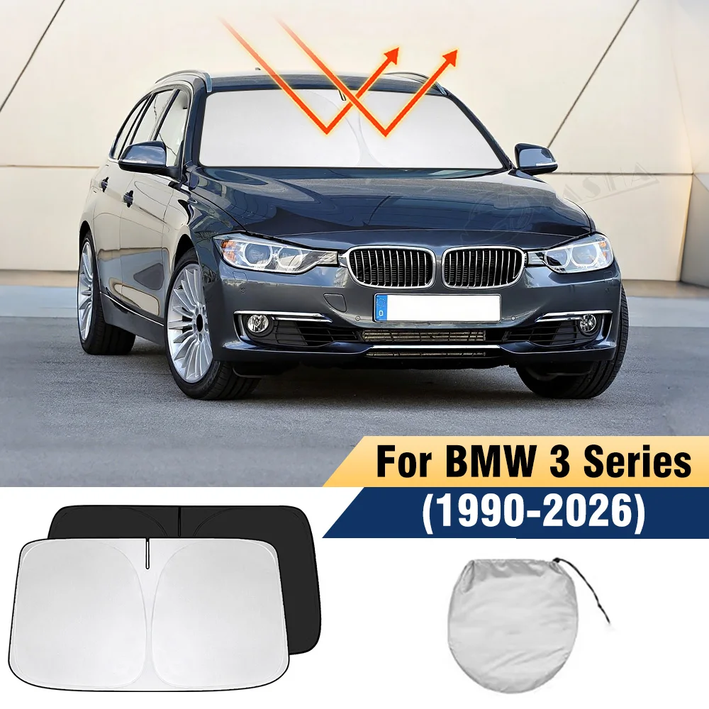 

for BMW 3 Series 1990-2026 Windshield Sun Shade Foldable UV Protection Car Sun Visor Cover Window Shade to Keep Your Car Cooler