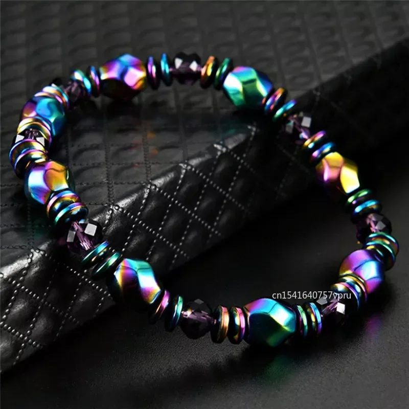 Magnetic Hematite Health Bracelet for women Men Many Colors Crystal healing Bangle Colorful Magnetite 5.5CM