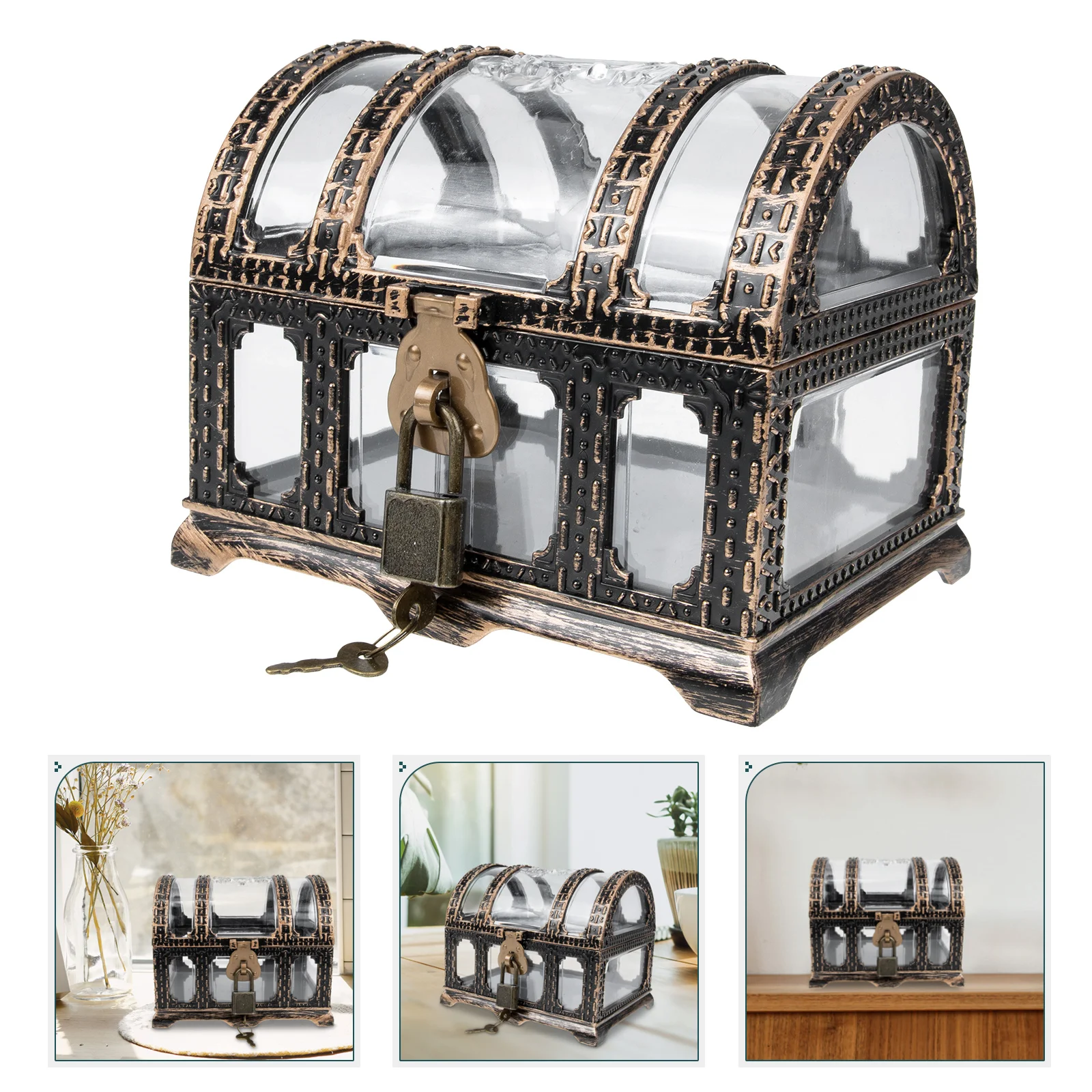 

Jewelry for Kids Treasure Chest Cosplay Crafts Plastic Keepsake Storage Organizer Child