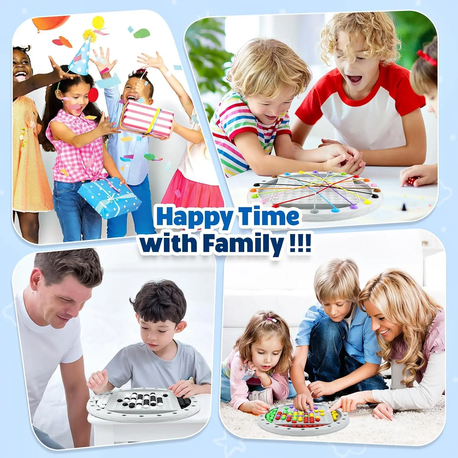 مجموعة ألعاب لوحية للسفر 4 في 1 للأطفال والكبار، لعبة استراتيجية ممتعة لليلة العائلة، رحلات الطريق، التخييم، سن 8 سنوات فما فوق، 2-4 لاعبين