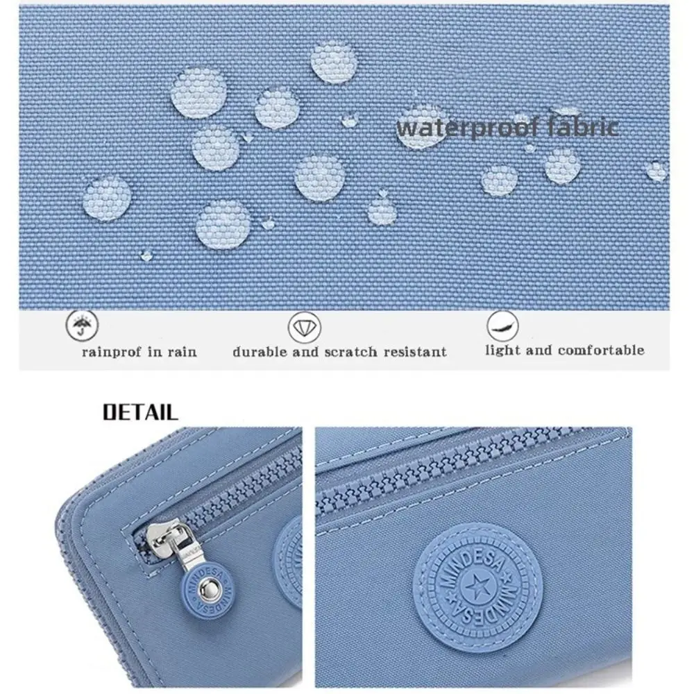 Simple Zippers Solid Color Coin Purse Short Nylon Small Wallet Small Phone Bag Korean Style Card Holder Women