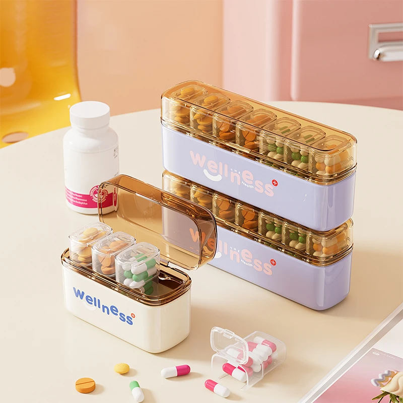 Mini Portable Pill Box Health Travel Supply Moisture Proof Daily Medicine Dispensing 4/7 Compartment Medicine Box Storage Box